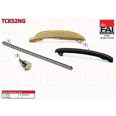 Image of 1089822, XS6E6268AA Timing Chain Kit FAI AutoParts TCK52NG without gears, gaskets/seals Simplex, Bolt FORD: KA Hatchback, FIESTA 5