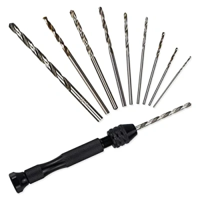 Image of Precision Pin Vise Hobby Drill, 26 Pcs Hand Drill with Twist Bits Set,Mini Tool, for Delicate Manual Work, Electronic Assembling and Model Making