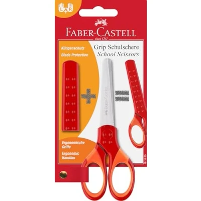 Image of Faber Castell 181550 Grip School Scissors Red