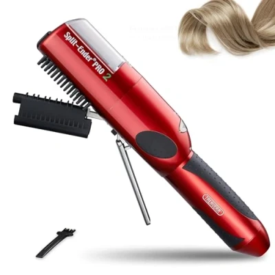 Image of Split Ender Pro 2 Automatic Easy End Remover, Damaged Hair Repair Trimmer for Broken, Frizzy, Dry, and Brittle Ends, Men &amp; Women Care Treatment Red
