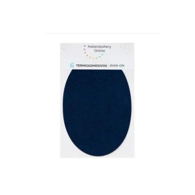 Image of Iron on Patches for Tracksuits and Sportive Clothing 6 Elbow or Knee 13,9 x 9,3 cms. Color: Navy Blue