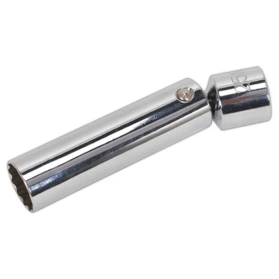 Image of Sealey Spark Plug Socket with Universal Joint 14mm 3/8&quot; Square Drive 12 Point