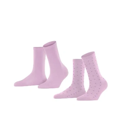 Image of ESPRIT Women&#039;s Playful Dot 2 Pack W SO Cotton Patterned Pairs Socks, Pink (Lupine 8299), 2.5 5