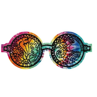 Image of Mono Quick 08080 Hippie Glasses Appliqué, Iron On Patch, Peace, Colourful, Batik
