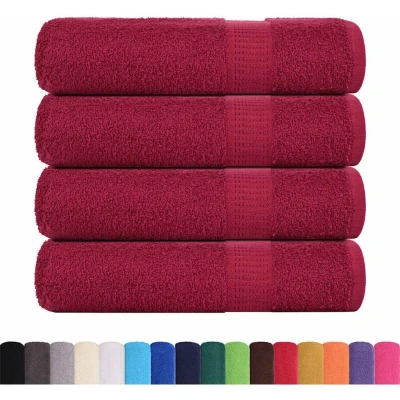 Image of vidaXL Shower Towels 4 pcs Bordeaux 70x140 cm 360 gsm 100% Cotton