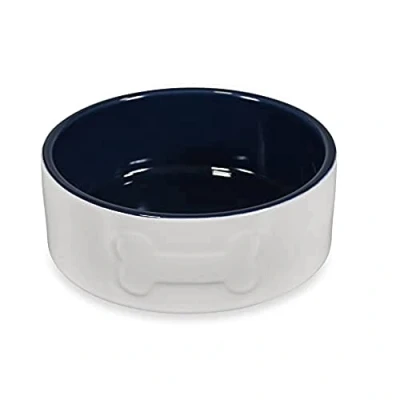Image of Petface Bone Ceramic Bowl (Cream/Navy), 20cm