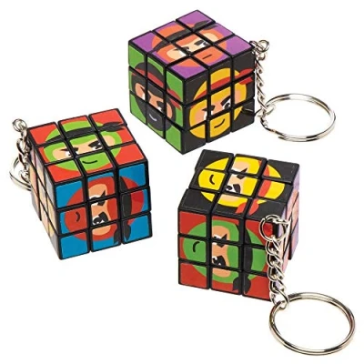 Image of Baker Ross AT984 Ninja Puzzle Cube Keyrings, Assorted