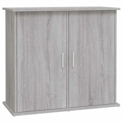 Image of vidaXL Aquarium Stand in Grey Sonoma Engineered Wood Fish Tank with Storage Compartments