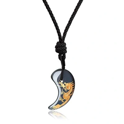 Image of COAI Matagama Black Obsidian Dragon Necklace for Men Women