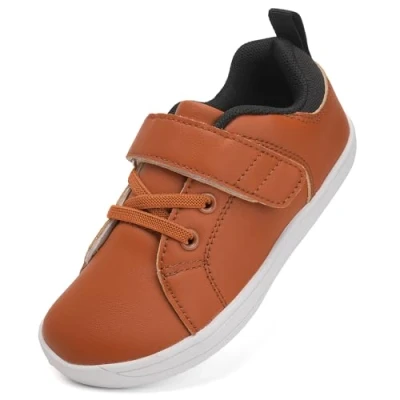 Image of Kids Barefoot Sneaker Wide School Shoes Toddler Trainers Boys Girls Minimalist Running Shoes(Brown, 9UK Child Wide)