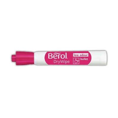 Image of Berol DryWipe Whiteboard Marker Pens Bullet Tip Black Low Odour Ink 48 Dry Erase Markers