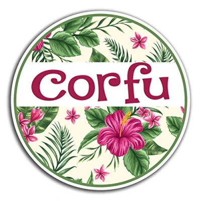 Image of 2 x 10cm Corfu Greece Vinyl Stickers Travel Fun Sticker Laptop Luggage #32786 (10cm Wide)
