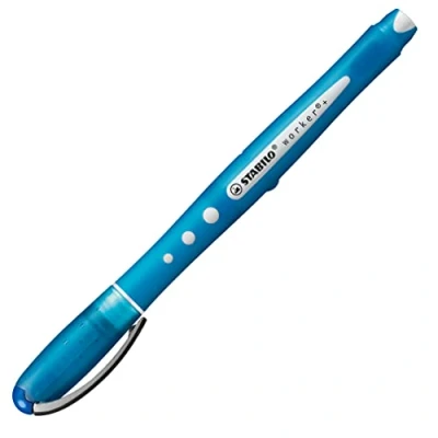 Image of Rollerball STABILO worker+ colorful Pack of 10 Blue