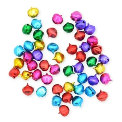 Image of celloexpress 13.5mm Brights Mix Jingle Bells Mini Christmas Craft DIY Festive Decorations Gift Wrap (Pack of 25)