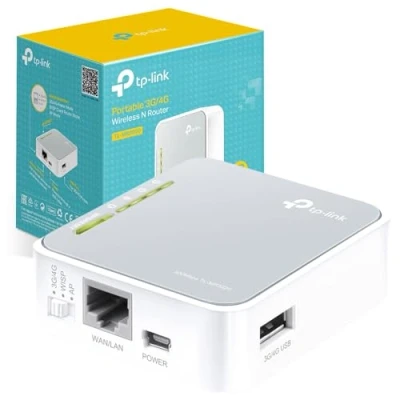 Image of TP Link Portable 3G/4G Wireless N Router, 1x 2.0 USB Port + 1xMicro Port, Fast WAN/LAN Ports, WISP Mode, Travel size Design, No sim card slot, Configuration Required, UK Plug (TL MR3020)