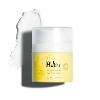 Image of Lav Kids Face Moisturiser with Jojoba Oil, Sweet Almond Oil and Shea Butter 50ml, Gentle Baby Cream, Dermatologically Tested Cream for All Skin Types