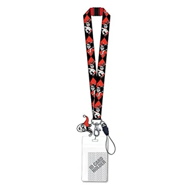 Image of Lanyard DC Comics Harley Quinn w/ Dangle Card Holder New Gifts Toys 45307