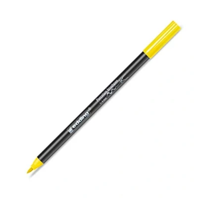 Image of edding 4200 porcelain brush pen yellow 10 pens tip 1 4 mm felt for painting and decorating ceramics, dishwasher safe, lightfast ink, quick drying