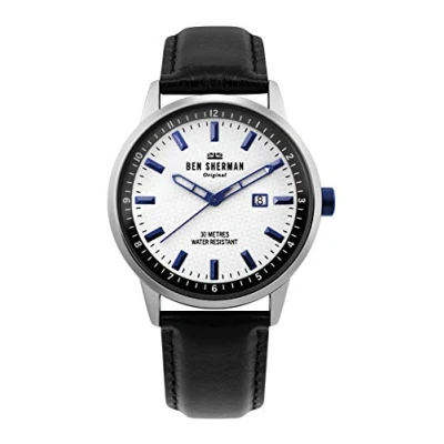 Image of Ben Sherman Mens Analogue Classic Quartz Watch with Leather Strap WB030B,White