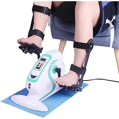 Image of DZTBX Fitness Motorised Pedal Exerciser Electric Mini Exercise Bike,Portable Home Office Leg Arm Foot Cycle Bike with LCD Display Cycling Trainer Stationary Peddler