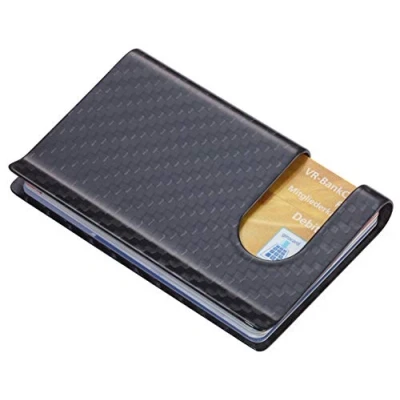 Image of TROIKA Credit Card Holder Made Entirely of 3K Carbon, Black, 90 x 57 11 mm, Modern