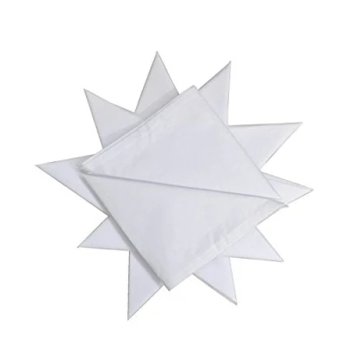Image of DUDU N GIRLIE Super Soft 100% Cotton Men&#039;s Luxury Handkerchiefs, Pack of 12, White (Hemmed Stitch)