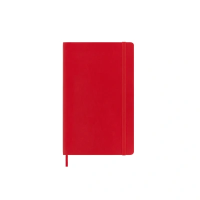 Image of Moleskine Classic Squared Paper Notebook, Soft Cover and Elastic Closure Journal, Color Scarlet Red, Size Large 13 x 21 A5, 192 Pages