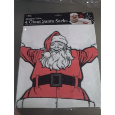 Image of 4 PACK GIANT CHRISTMAS SACKS 30&quot; X 20&quot;, White