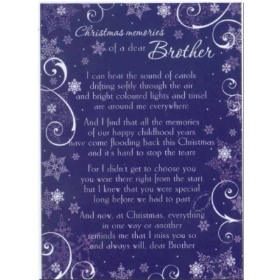 Image of Grave Card Christmas Memories Of A Dear Brother Free Holder CM08.