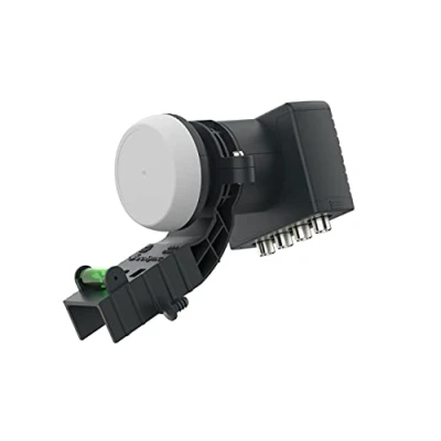 Image of GeoSync Universal Quad 4 Output LNB for Satellite Dish Freesat SKY HD TV Receiver MK4 Zone Dishes Feed Horn Design with Spirit Level Bracket