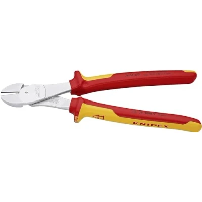 Image of Knipex High Leverage Diagonal Cutter chrome plated, insulated with multi component grips, VDE tested 250 mm 74 06
