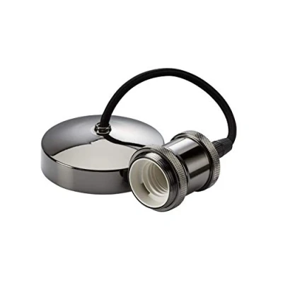 Image of KnightsBridge 6&quot; E27 Vintage Pendant Set Black Nickel