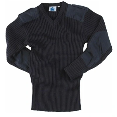 Image of Adults Military Army Security Pullover Jumper Sweater V Neck (3XL, Navy)
