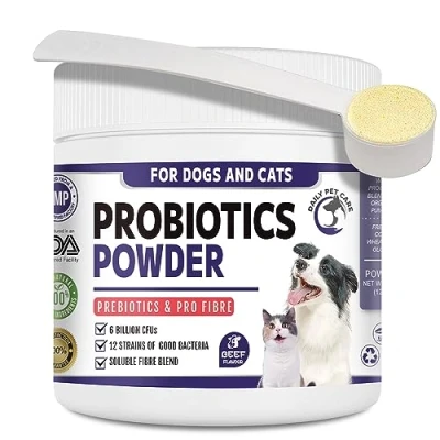Image of Pre Probiotics for dogs Powder, 6BIL CFUs, 12 Strains Good Bacteria, Pro fibre &amp; Digestive Enzymes Powder Probiotic Dog cats Prebiotics and