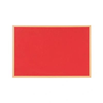 Image of Bi Office Earth Red Felt Notice Board, Executive Oak MDF Frame 180 x 120 cm