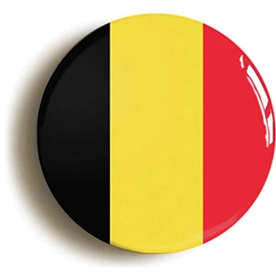 Image of Belgium National Flag Fridge Magnet (Circular 2inch / 50mm Diameter)