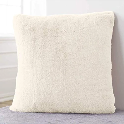 Image of Intimates New Teddy Soft Cuddly Fluffy Mongolian Faux Fur Cream Cushion Cover 43x43cms