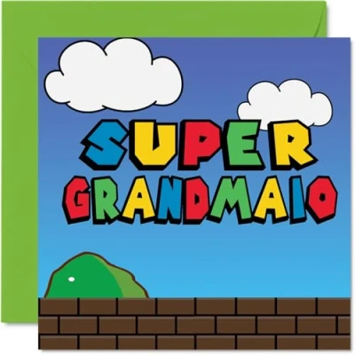 Image of Birthday Cards for Grandma Super Grandmaio Funny Happy Card from Grandson Granddaughter, Gran Gifts, 145mm x Joke Greeting Women Her