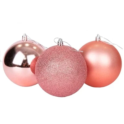 Image of 10cm/3Pcs Christmas Baubles Shatterproof Rose Gold, Tree Decorations Ball Ornaments Balls Xmas Hanging Holiday Decor Shiny,Matte,Glitter
