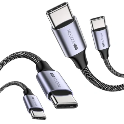 Image of MOGOOD USB C to Cable(2Pack/1M), Male Male, 60W Braided Fast Charger Cable for iPhone 15/15 Pro/15 Plus/15 Pro Max,MacBook Pro,iPad Air 4,Samsung Galaxy S23 S22 S21 Ultra