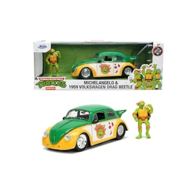 Image of Jada Toys 253285002 Turtles 1959 VW Drag Beetle 1:24, Multicoloured