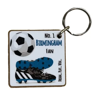 Image of WHITE COTTON CARDS Birmingham City FC Football Club Fan KEYRING (K FN91)