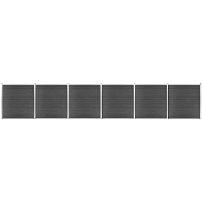 Image of vidaXL Fence Panel Set WPC 1045x186 cm Black