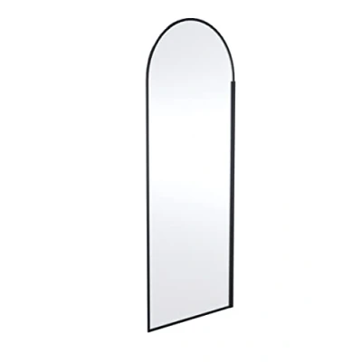 Image of Hudson Reed WRSRBP80 Modern Bathroom Arched Wall Fixed Wetroom Screen, 800mm, Matt Black