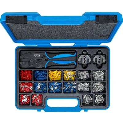 Image of BGS 1411 Crimping Pliers Set with 2 Pairs of Jaws Cable Lug Assortment 1000 pcs.