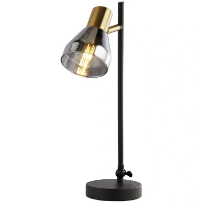 Image of Westminster Table Lamp Black, Satin Brass, Smoked