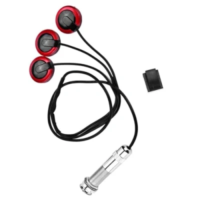 Image of Dilwe Self adhesive Piezo Pickups Transducer Microphone with Endpin Jack for Guitar Ukulele Violin String Instrument