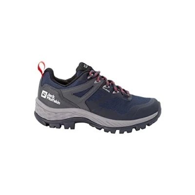 Image of Jack Wolfskin Women&#039;s Rebellion Guide Texapore Low W Walking Shoe, Blue/Coral, 6.5 UK