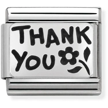 Image of Nomination Silver Thank You Charm