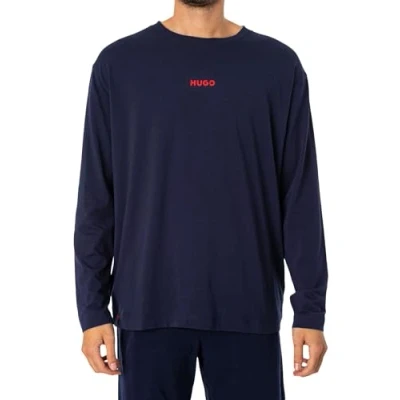 Image of BOSS Men&#039;s Linked LS Shirt Pyjama Longsleeve, Dark Blue405, S